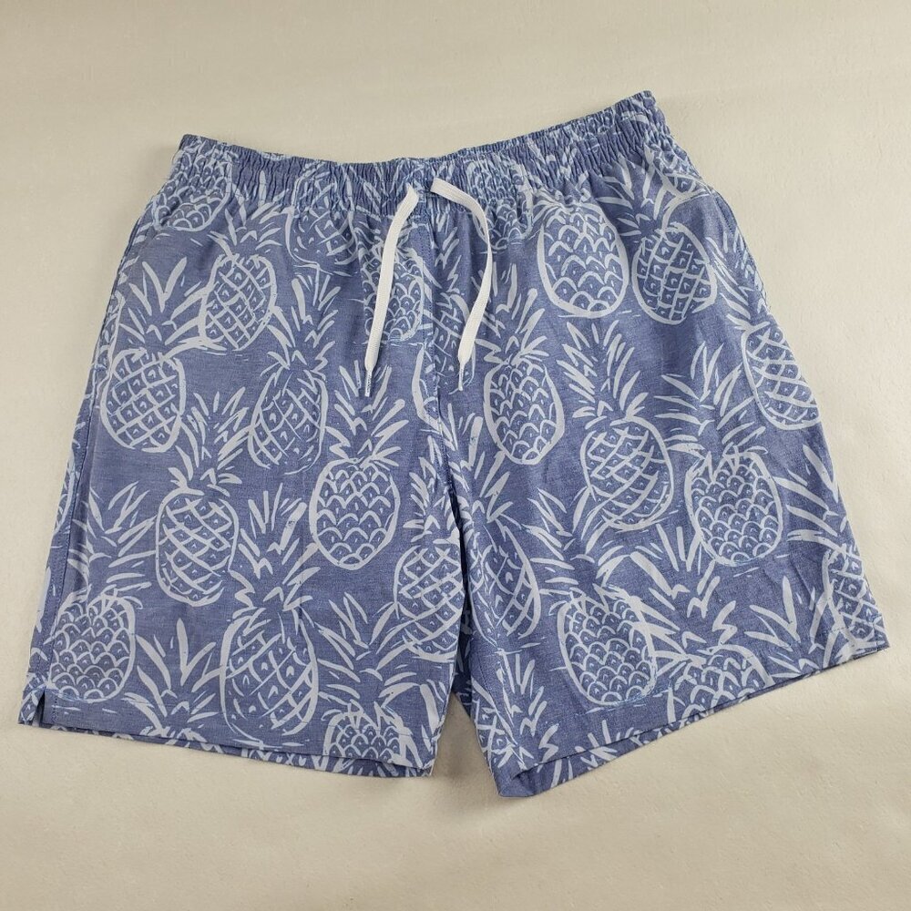 Chubbies Thigh Napples Swim Trunks Mens Large Blue Lined 7" Beach Board Shorts